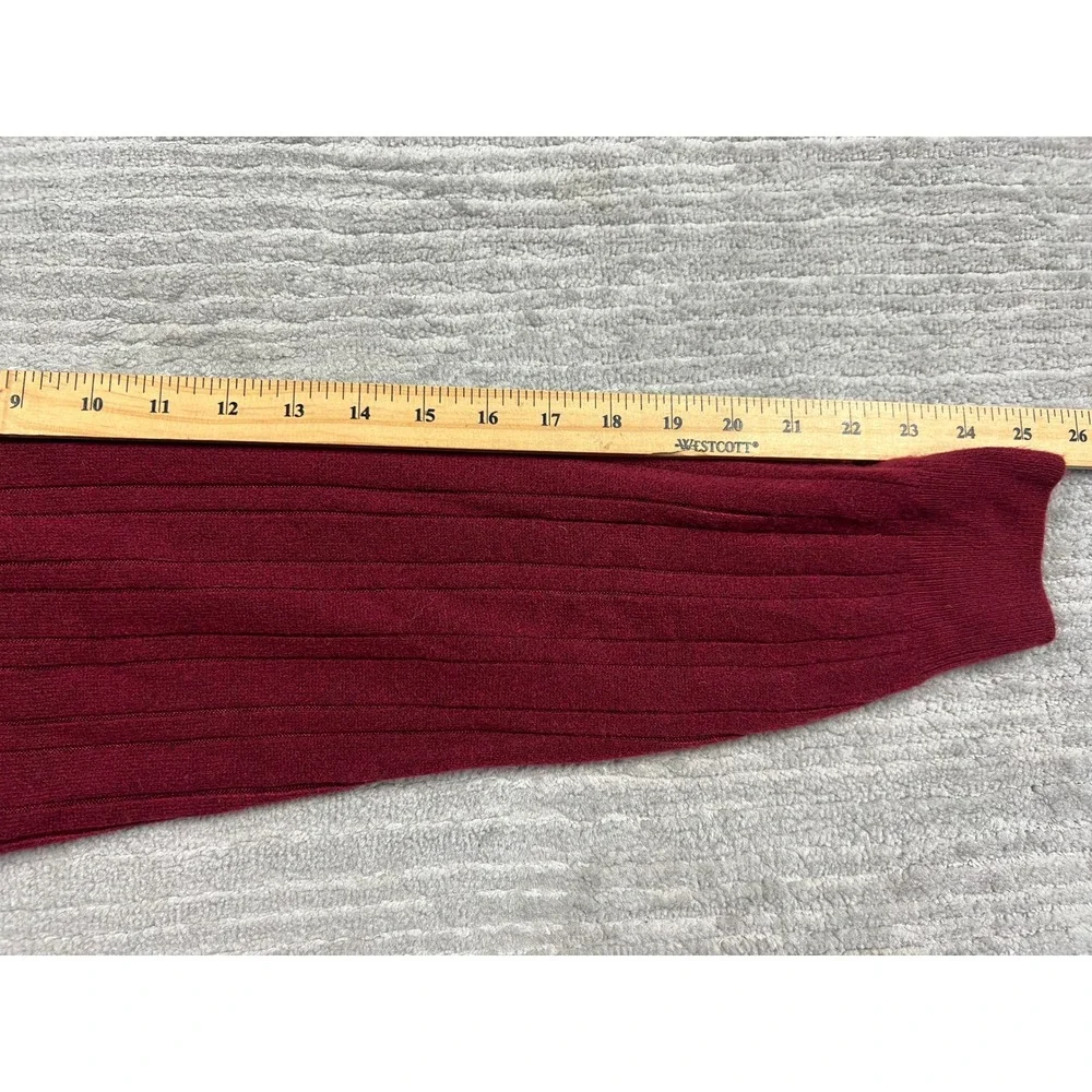 Geoffrey Beene Polo Sweater Mens Large Red Cranberry Marl Ribbed Fine Gauge NWT